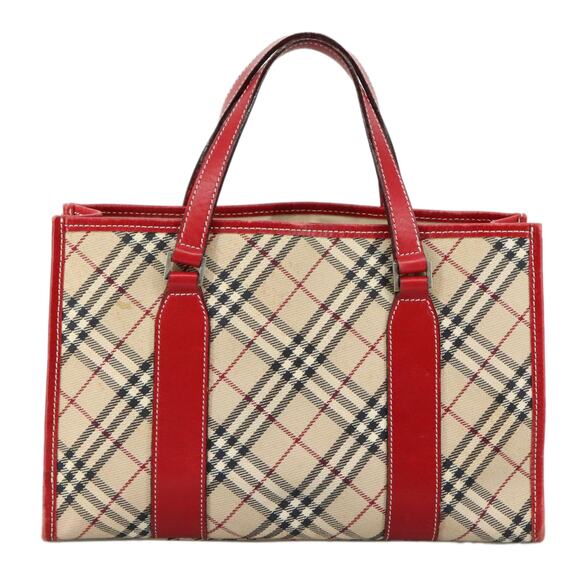 Burberry Nova Check Blue Label Hand Bag Canvas Beige - Picture 3 of 16